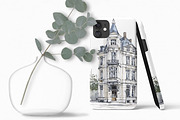 Parisian Townhouses, a Decorative Illustration by rileyBgraphics (Thumbnail 6 of 7)