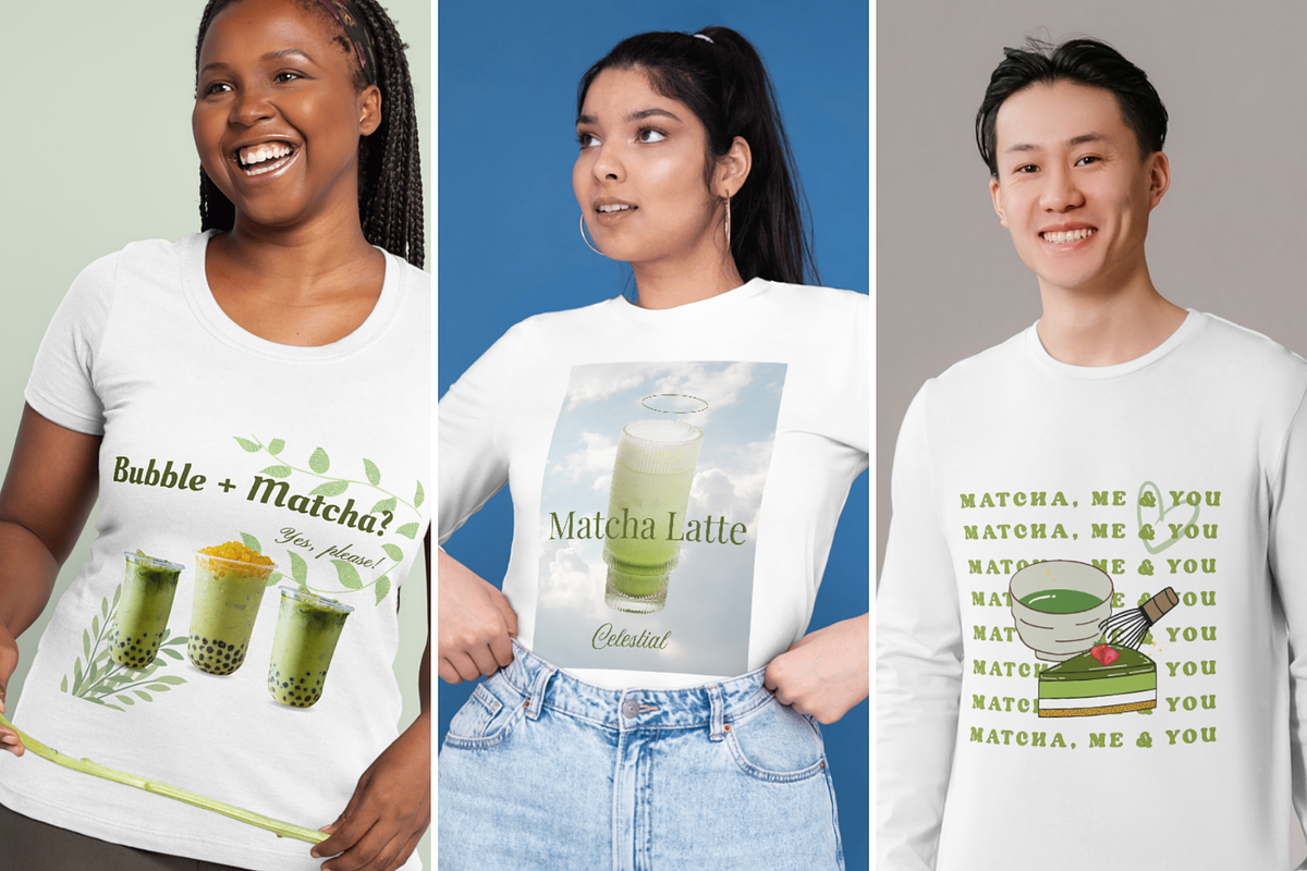 Matcha designs T-shirt Mockups, a Merchandise Mockup by KarolinaKreations (Photo 3 of 5)