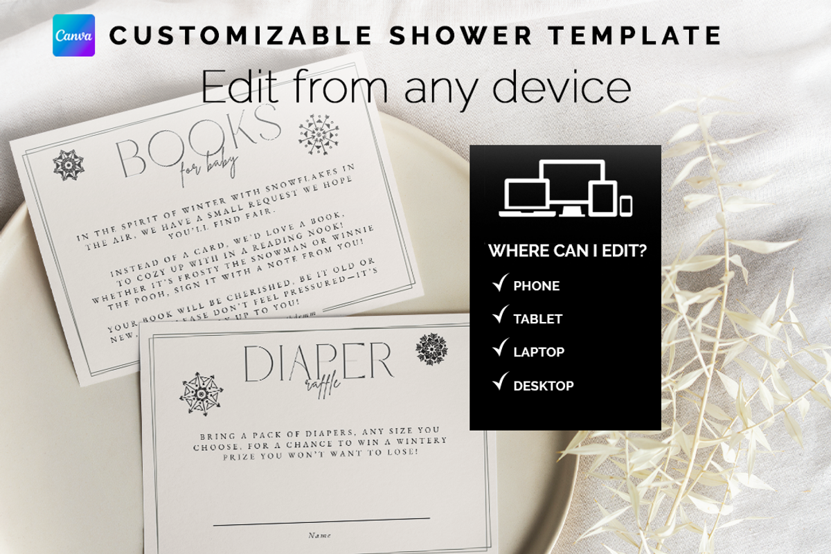 Minimalist Winter Baby Shower Invite, an Invitation Template by Bdemm Studio (Photo 7 of 9)