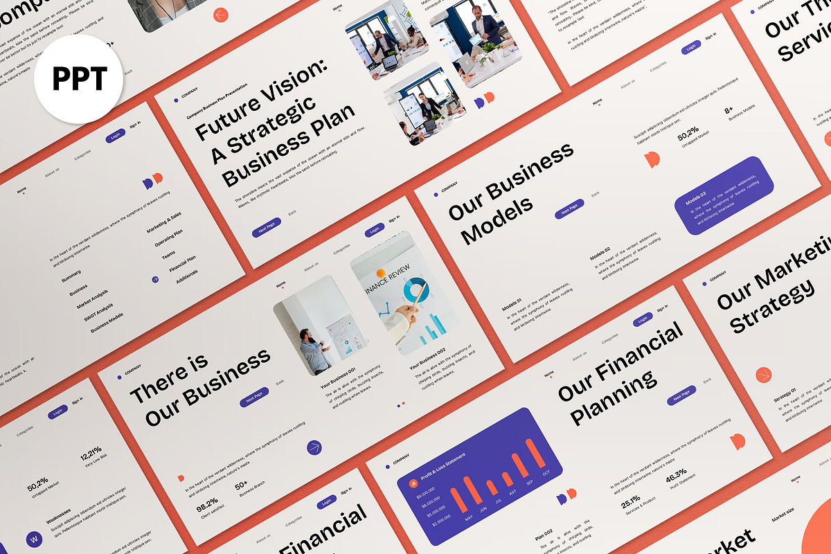 Cream Modern Business Plan PPT, a Presentation Template by graphicook (Photo 1 of 4)