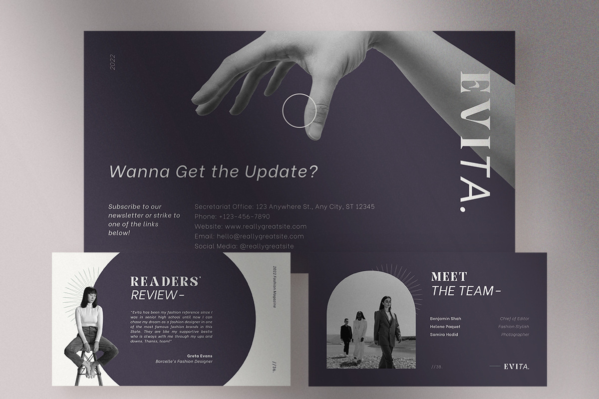 Evita Fashion Magazine Presentation, a Presentation Template by peterdraw (Photo 7 of 8)