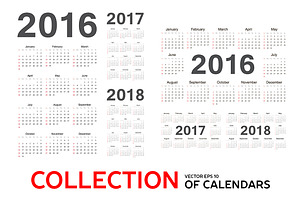 Collection Of Vector Calendars