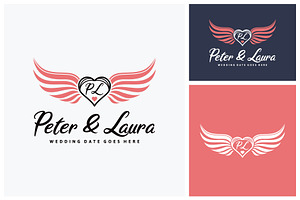 Angel Wings with Initial For Couple, a Branding & Logo Template by Atlantis X Nurman Arbai