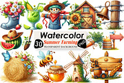 Summer Farming Time Clipart PNG, an Illustration by Black Bird Studio (Thumbnail 1 of 6)