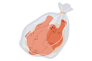 Chicken with spices and marinade in, a Food Illustration by Vectorbuum