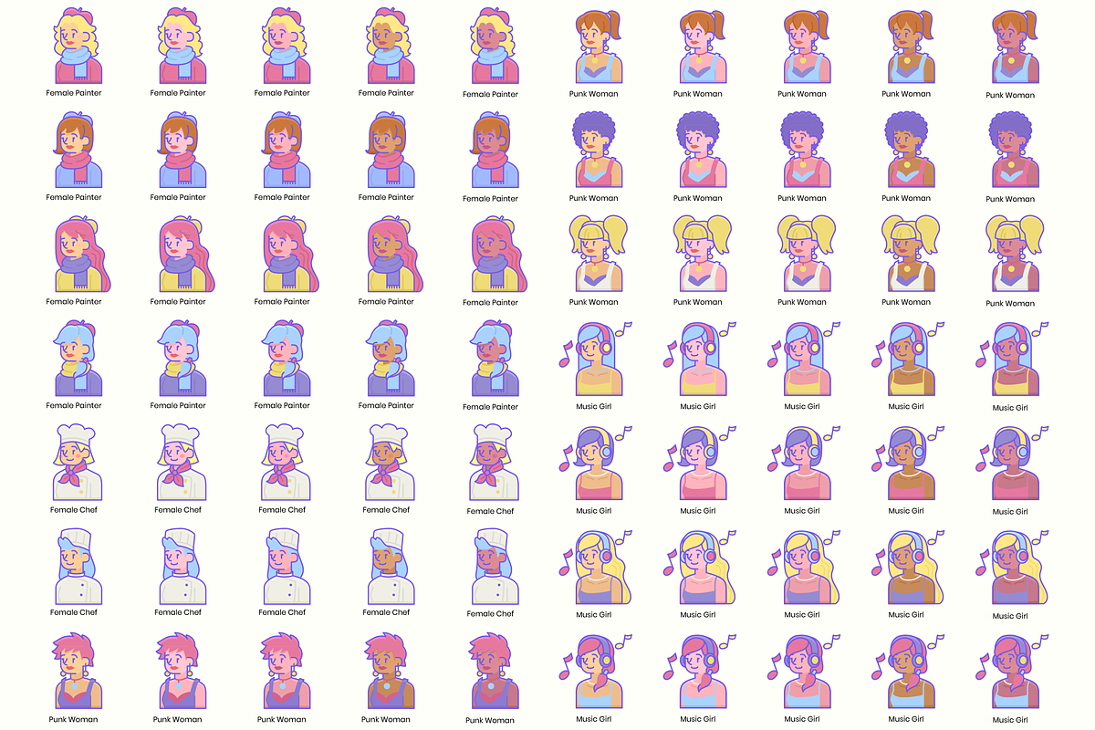 795 Diversity Avatars, an Outline Icon by Flat Icons (Photo 5 of 15)