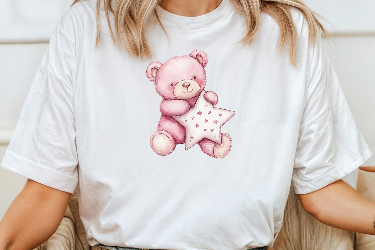 Pink Cute Blush Teddy Bear Clipart, an Illustration by CraftArtStudio (Photo 4 of 6)