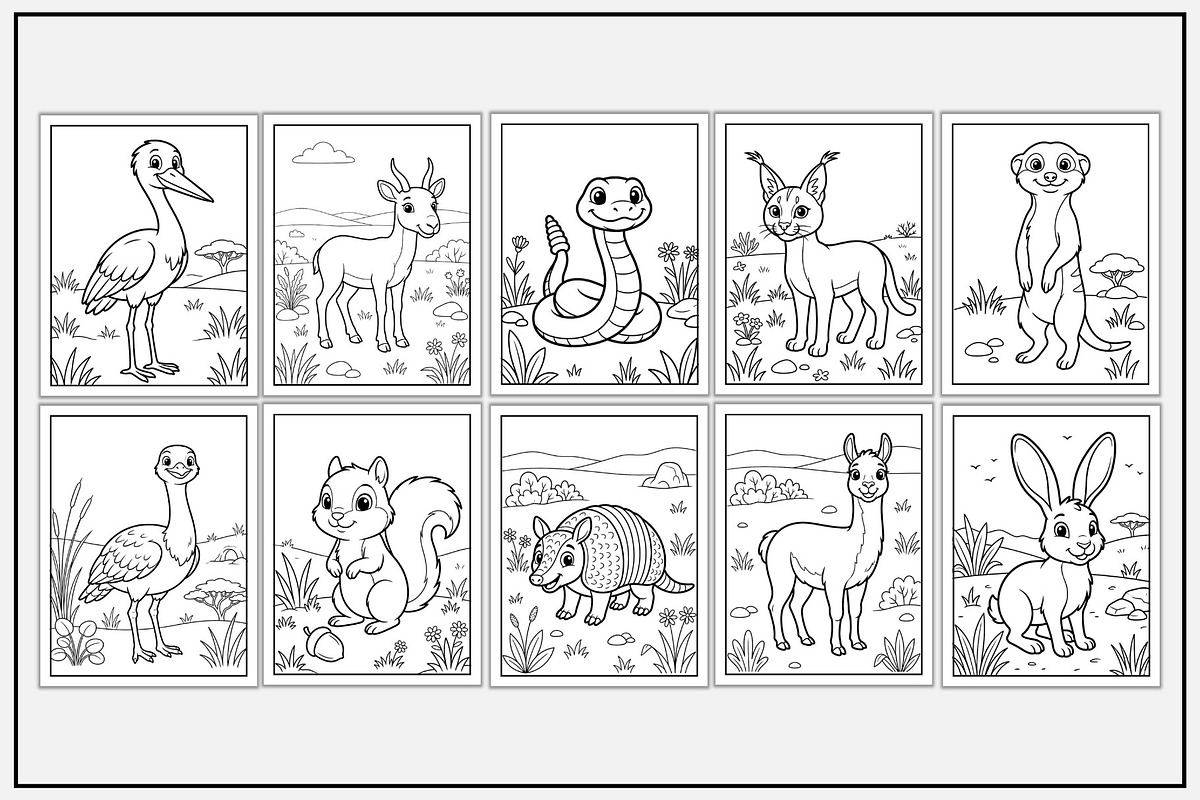 Grassland Animals Coloring Book VOL2, an Animal Illustration by Lamia Emad (Photo 2 of 5)