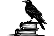 Raven on Books SVG Bundle, an Object Graphic by Designer_Momina (Thumbnail 17 of 19)