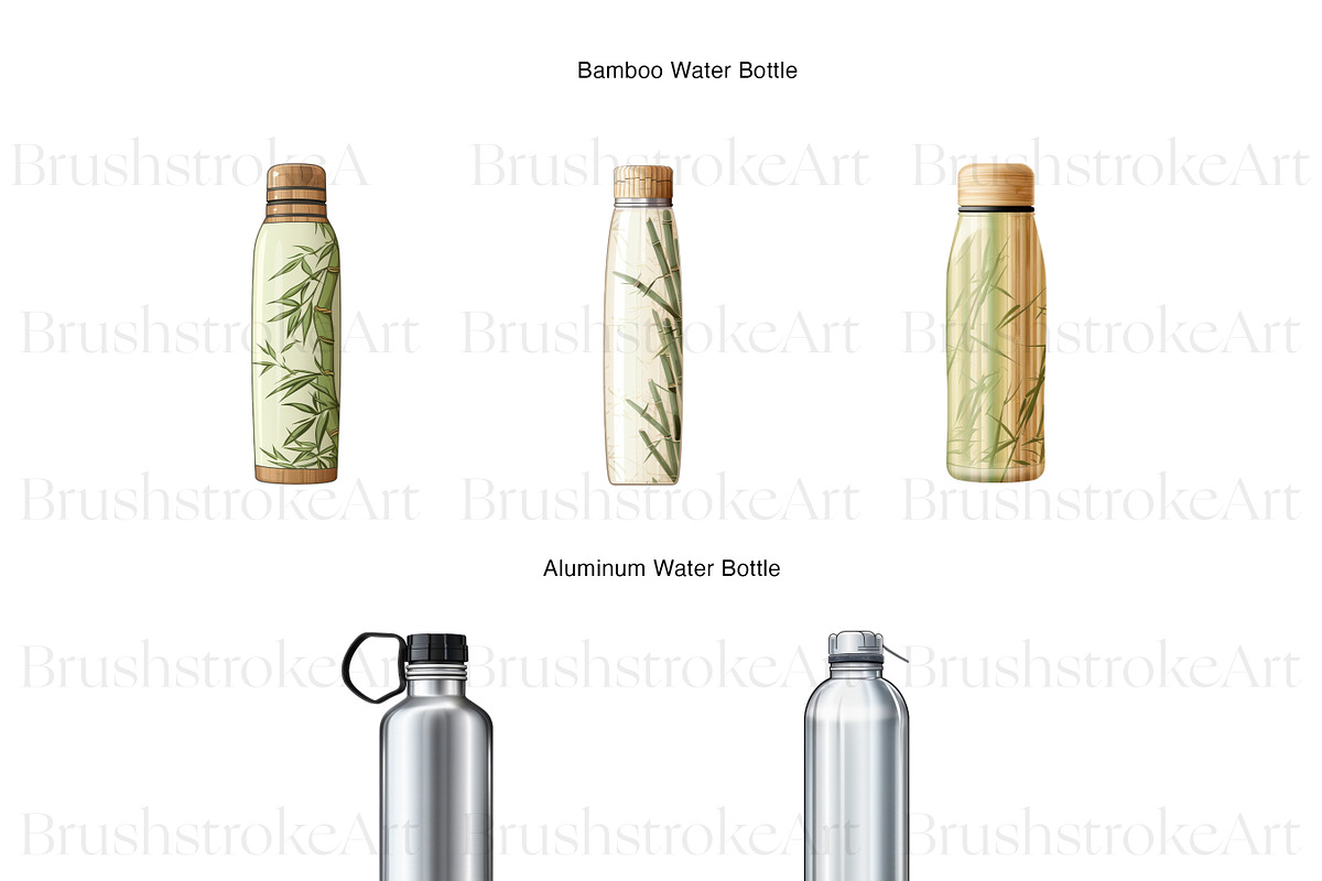 Water Bottle Clipart, Vintage Bottle, an Object Illustration by BrushstrokeArtGB (Photo 6 of 9)