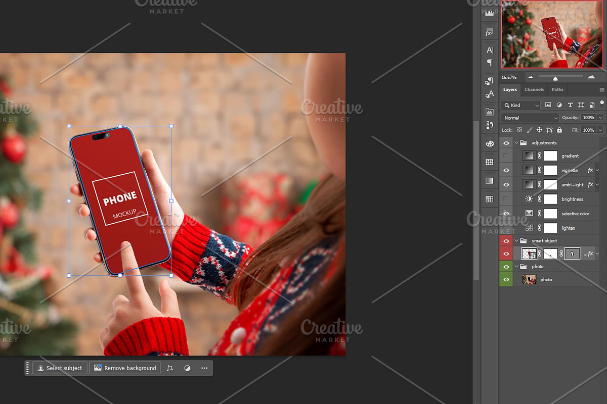 iPhone mockup festive Christmas, an iPhone Mockup by RSplaneta (Photo 2 of 2)