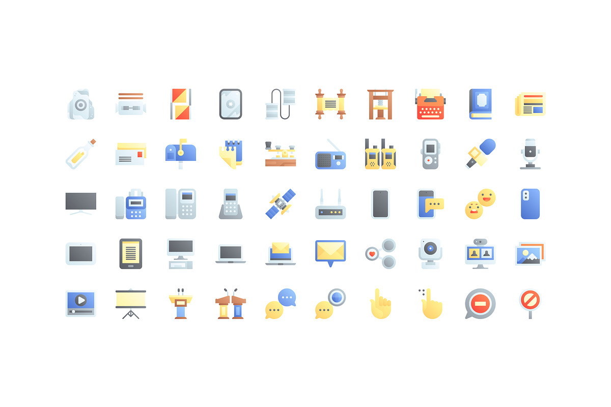 50 Communication Icons, an Outline Icon by Side Project (Photo 3 of 9)