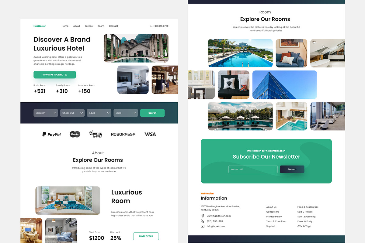 Habitacion – Booking Hotel Website, an UI Kit Template by Panen Creative (Photo 2 of 3)