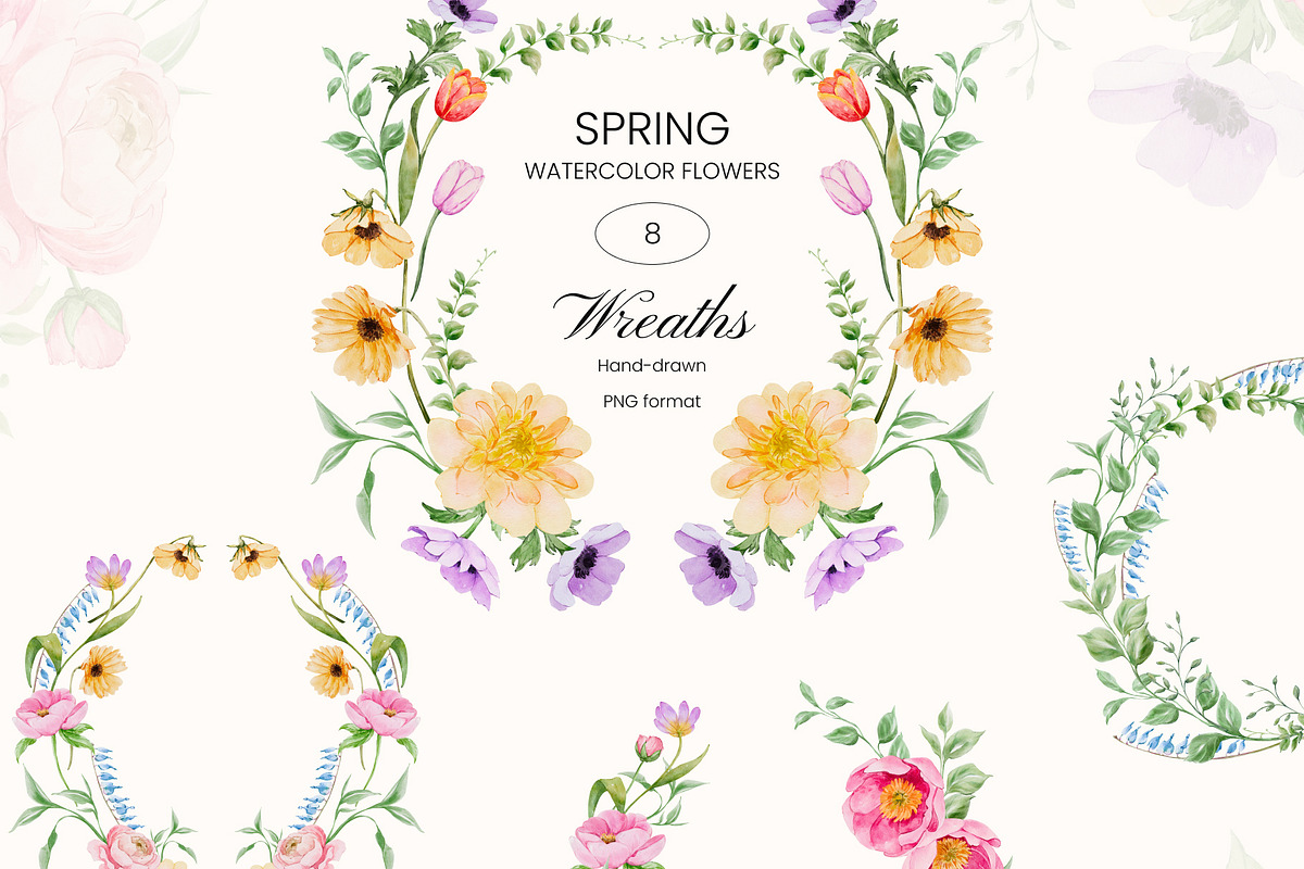 Spring Garden watercolor flowers, a Decorative Illustration by Yuliia Lashevska (Photo 7 of 13)