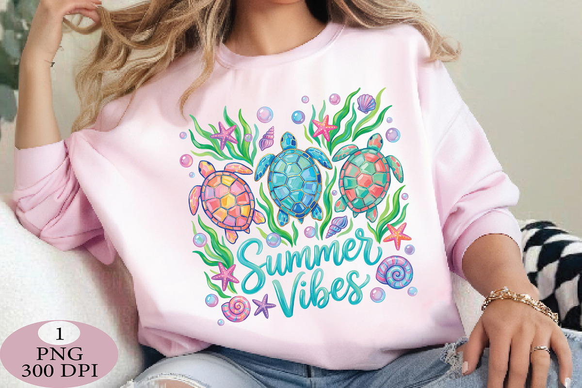 Summer Vibes Turtle PNG, an Illustration by Daily.Designs (Photo 2 of 5)
