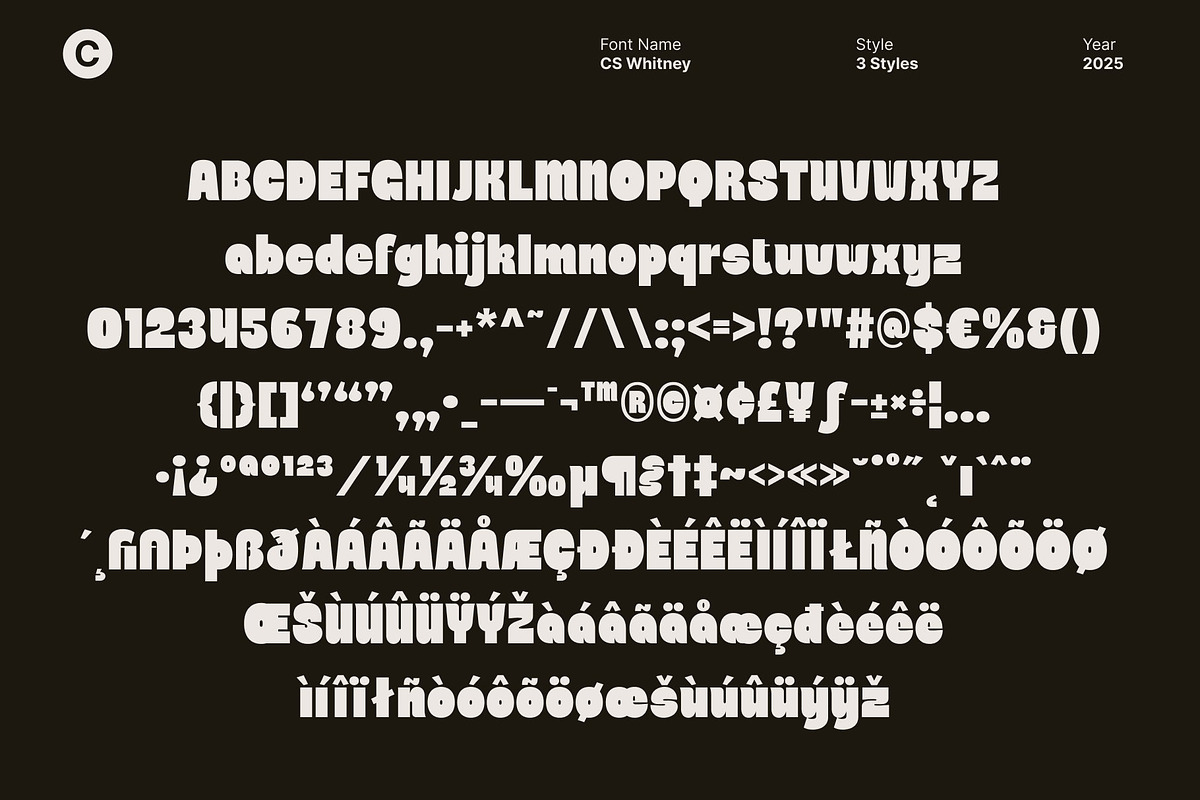 CS Whitney – Chunky Display Font, a Sans Serif Font by Craft Supply Co. (Photo 8 of 8)