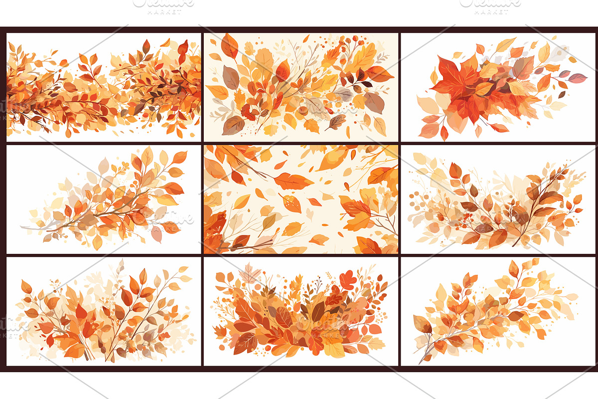 Autumn leaves poster. Abstract fall, an Illustration by Stock-Smart-Start