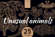 Unusual animals set, an Object Graphic by MarinaVorontsova (Thumbnail 1 of 6)