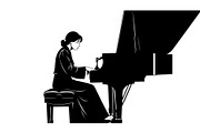 Piano Player Silhouette Vector Bundl, an Illustration by jahid234 (Thumbnail 10 of 20)