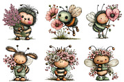 Whimsical Spring Bee Clipart, an Illustration by Dream Creation (Thumbnail 3 of 6)