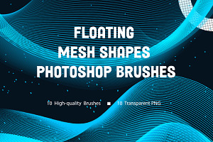 Floating Mesh Shape Photoshop Brush