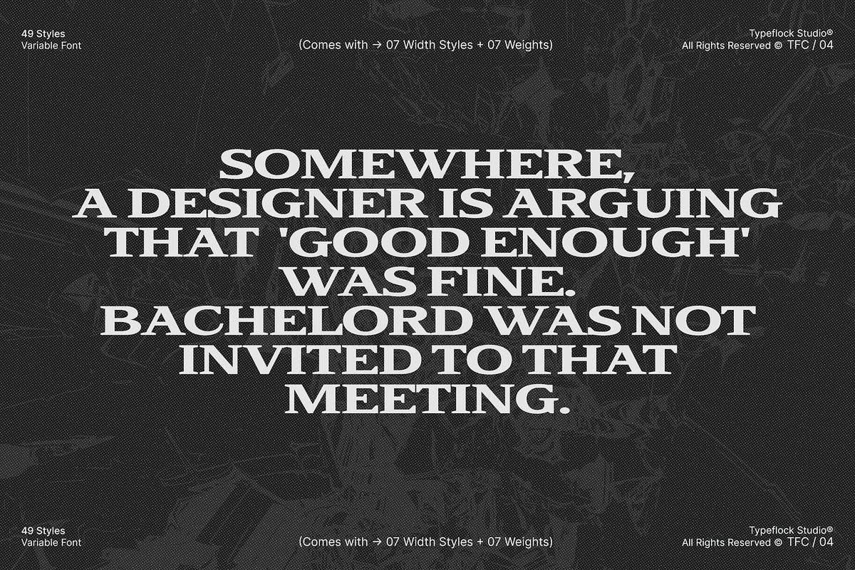 TFC Bachelord - High Contrast Font, a Sans Serif Font by Type Flock (Photo 8 of 15)