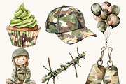 Cute little Soldiers Clipart Bundle, a Person Illustration by SparkyDesignsUS (Thumbnail 2 of 9)
