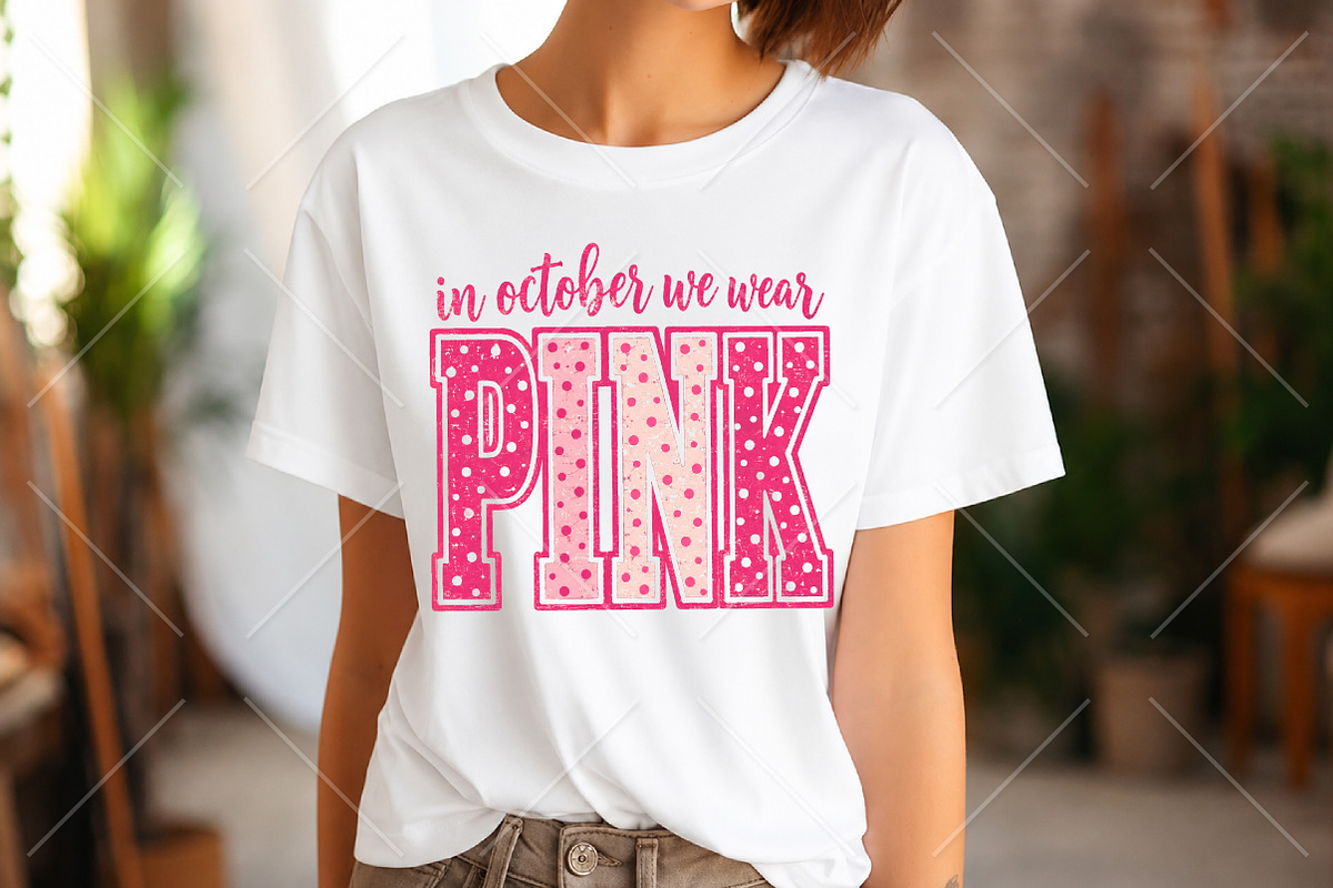 October We Wear Pink Breast Cancer, a Seasonal Illustration by Canvas Craft (Photo 4 of 6)