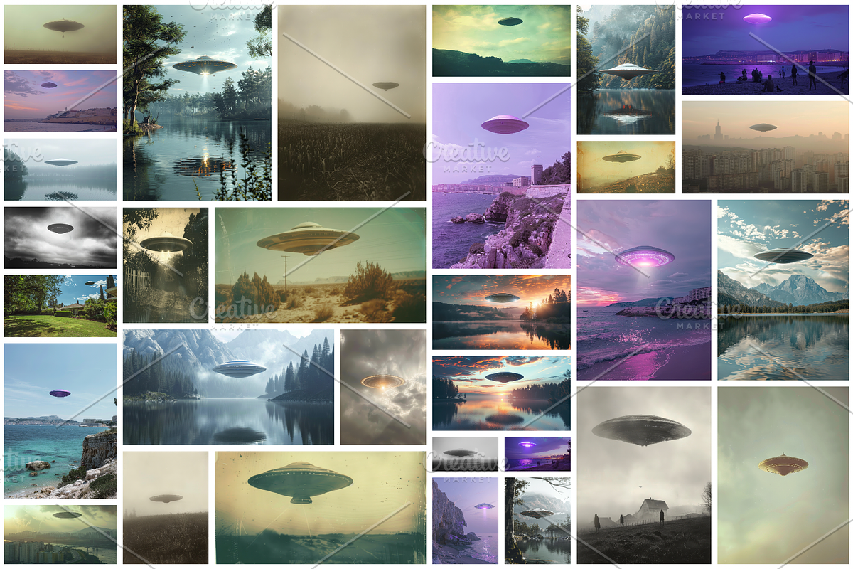97 UFO objects flying in the sky, a Transportation Photo by Handmadefont (Photo 2 of 101)