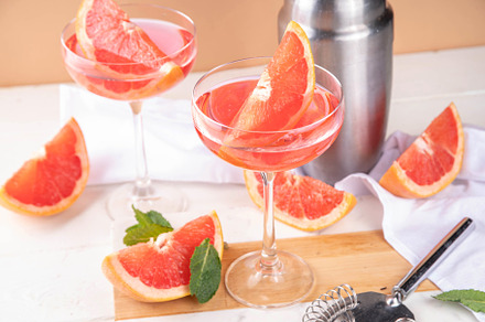 Grapefruit martini cocktail with cold champagne, a Food & Drink Photo by Rimma