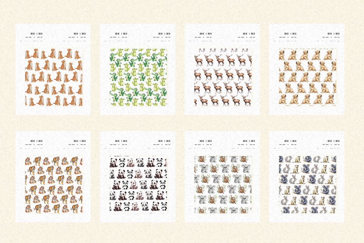Cute Watercolor Animals, an Animal Illustration by Helospace (Photo 2 of 10)