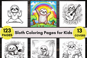 Sloth Coloring Pages for Kids, a Business Card Template by LA Design
