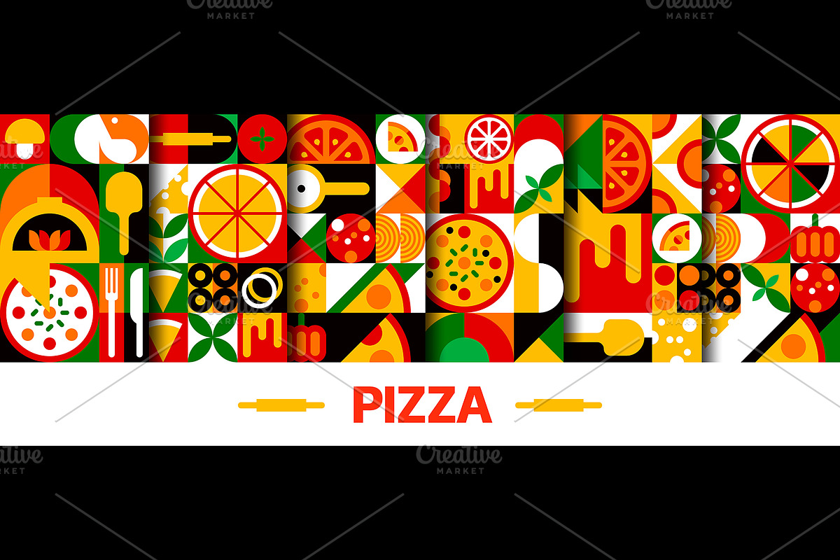 Italian pizza seamless patterns, a Food Illustration by Buch&Bee (Photo 1 of 3)