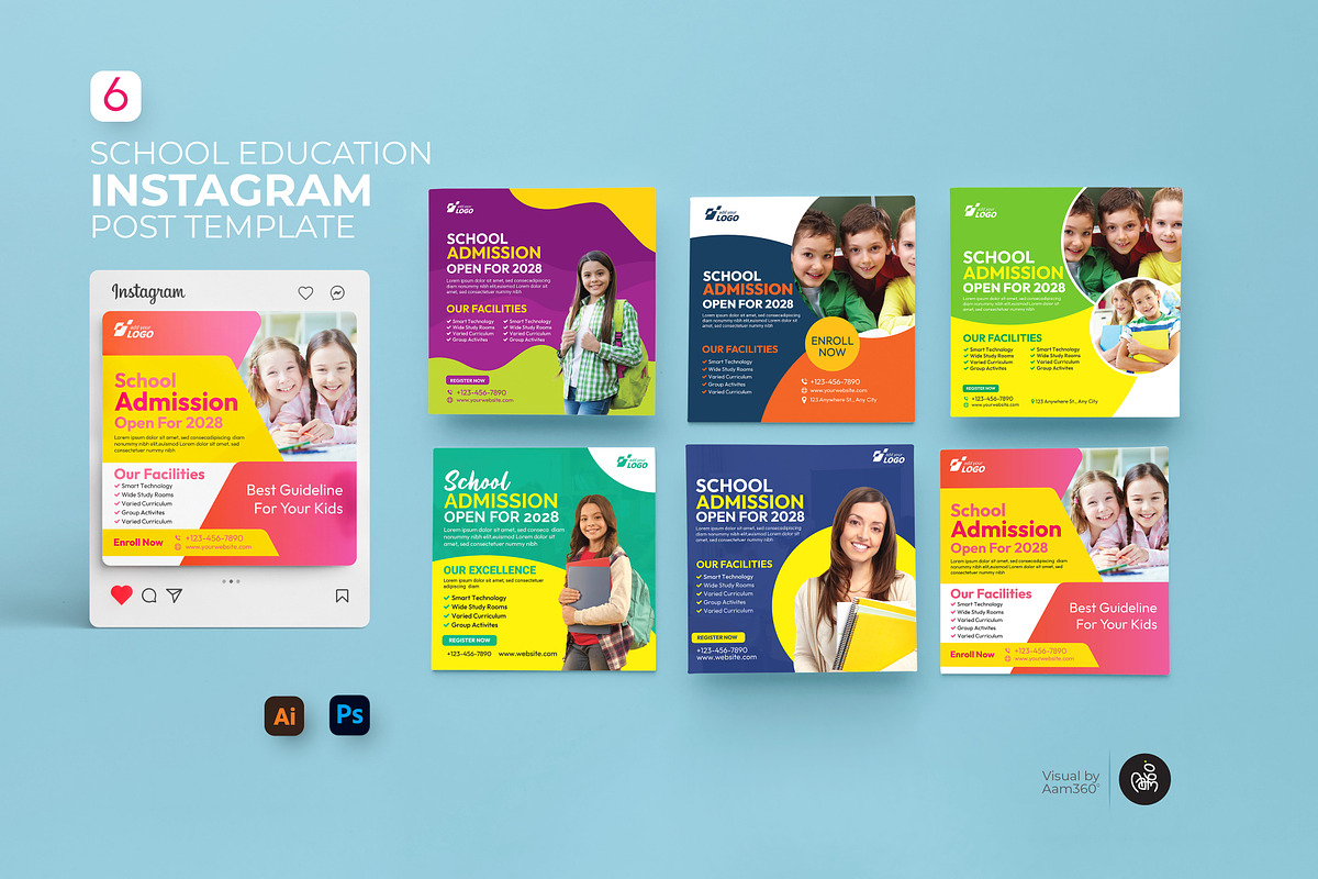 School Education Post Template, a Social Media Template by Aam360