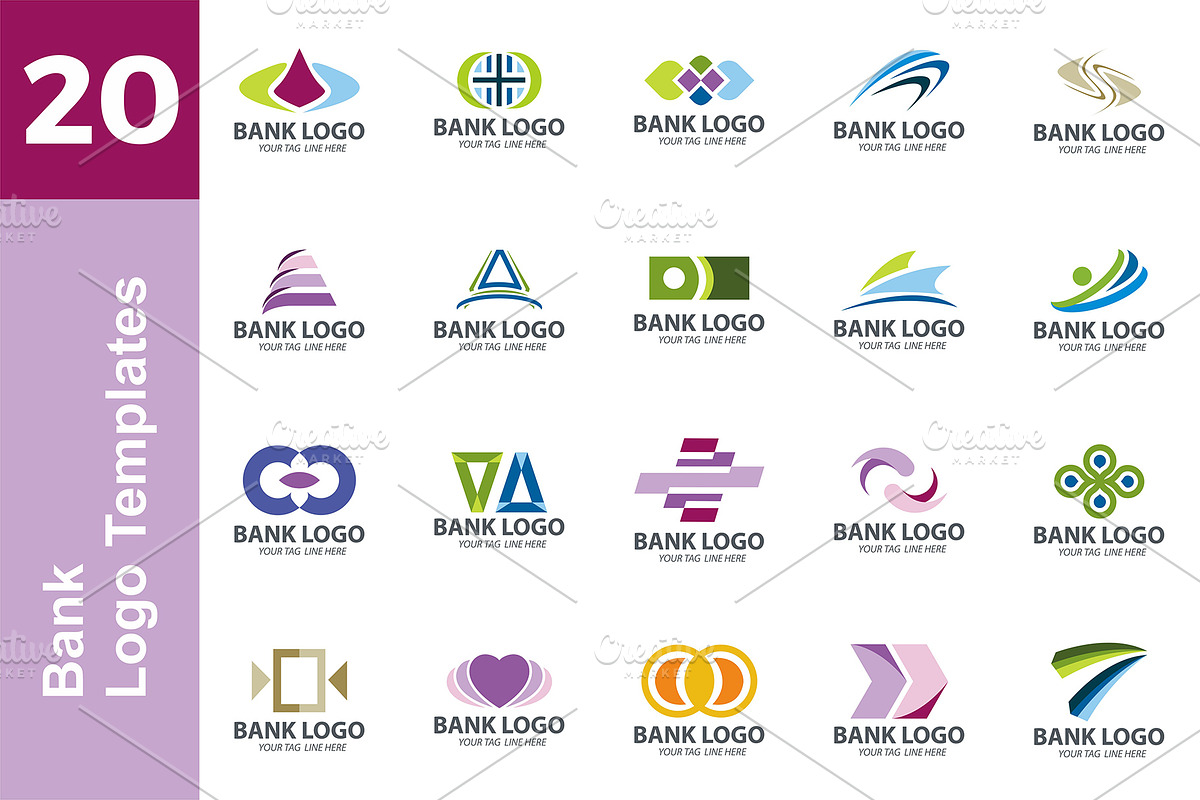 20 Logo Bank Templates Bundle, a Branding & Logo Template by Friendesigns (Photo 1 of 21)