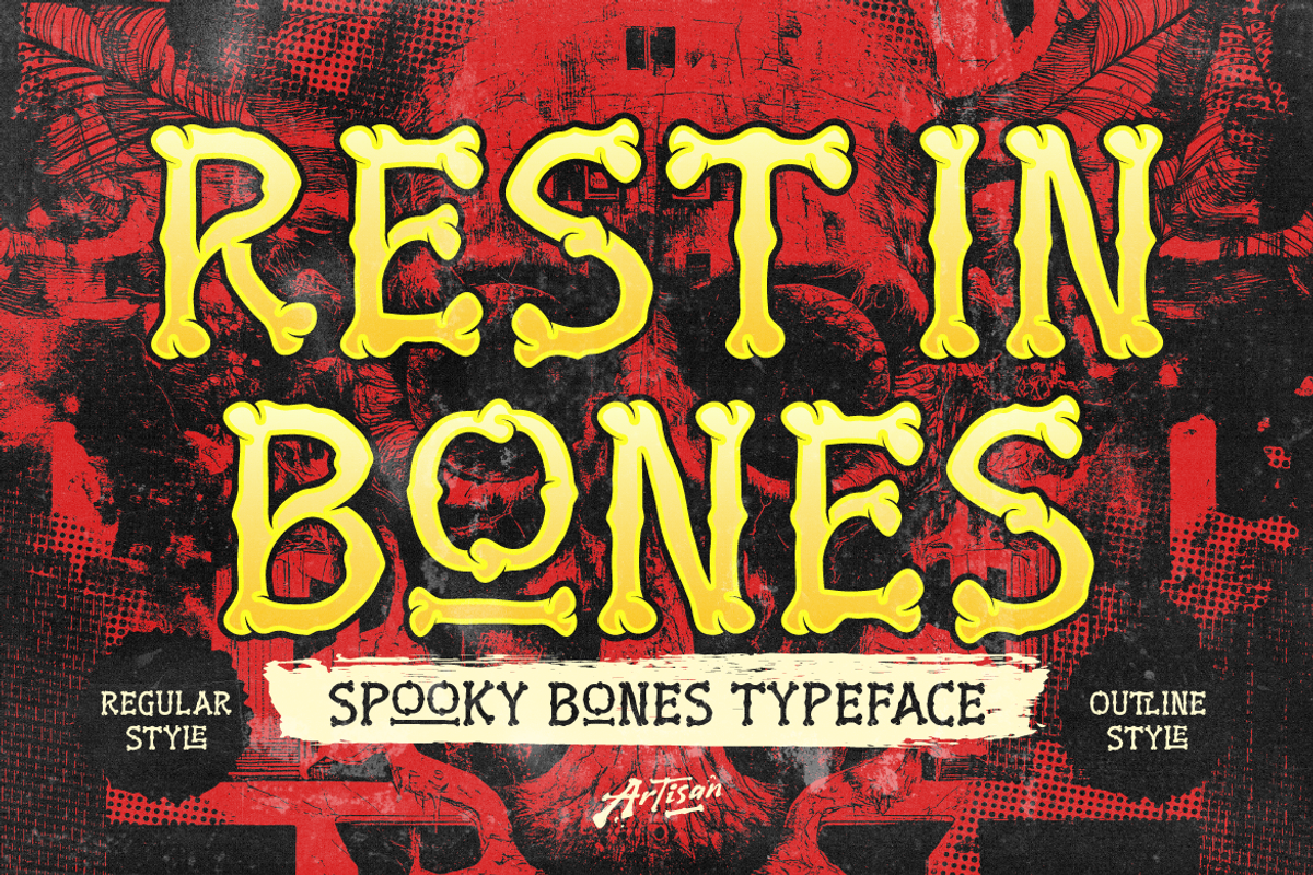Gurl Bones - Spooky Bone Display, a Symbol Font by Artisan Themes (Photo 11 of 11)