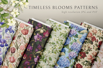 Floral Seamless Patterns + Cliparts, a Pattern Graphic by Olya Creative