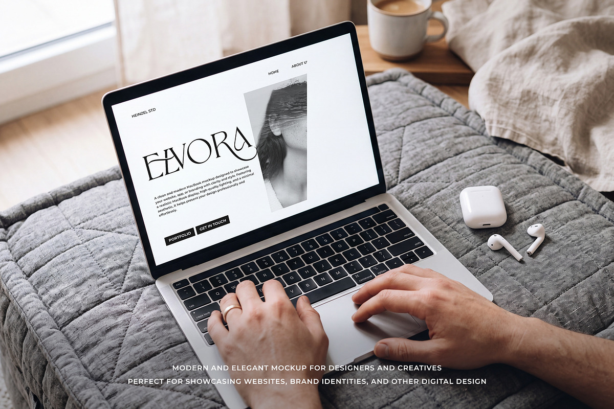 Elvora - Macbook Device Mockup, a Mac Mockup by Heinzel Std Mockup (Photo 4 of 5)