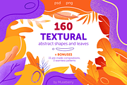 TEXTURAL abstract shapes + leaves, an Object Graphic by museberry (Thumbnail 1 of 12)