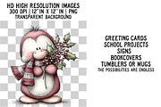 Quirky Christmas Penguin Clipart, an Illustration by Craft Nest (Thumbnail 2 of 6)