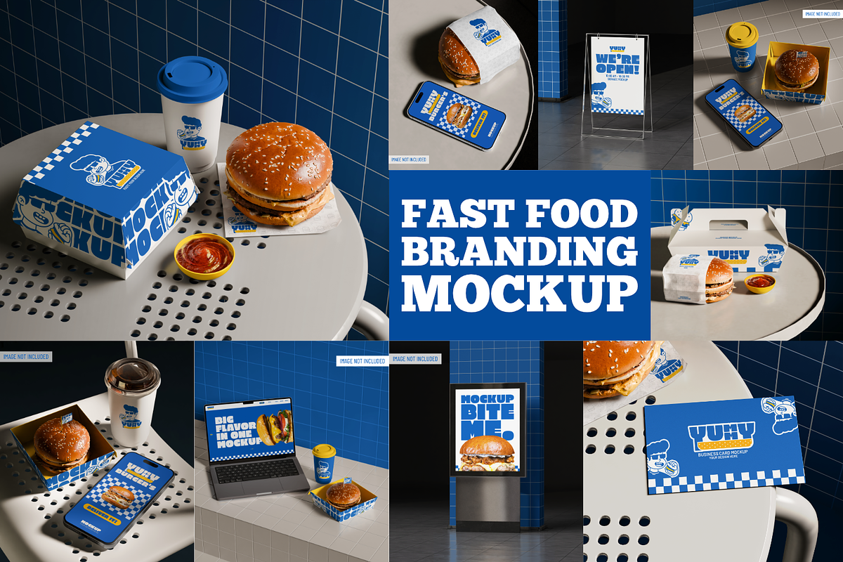 Fast Food Branding Scene Mockup, a Packaging Mockup by Mockthethics. (Photo 1 of 13)