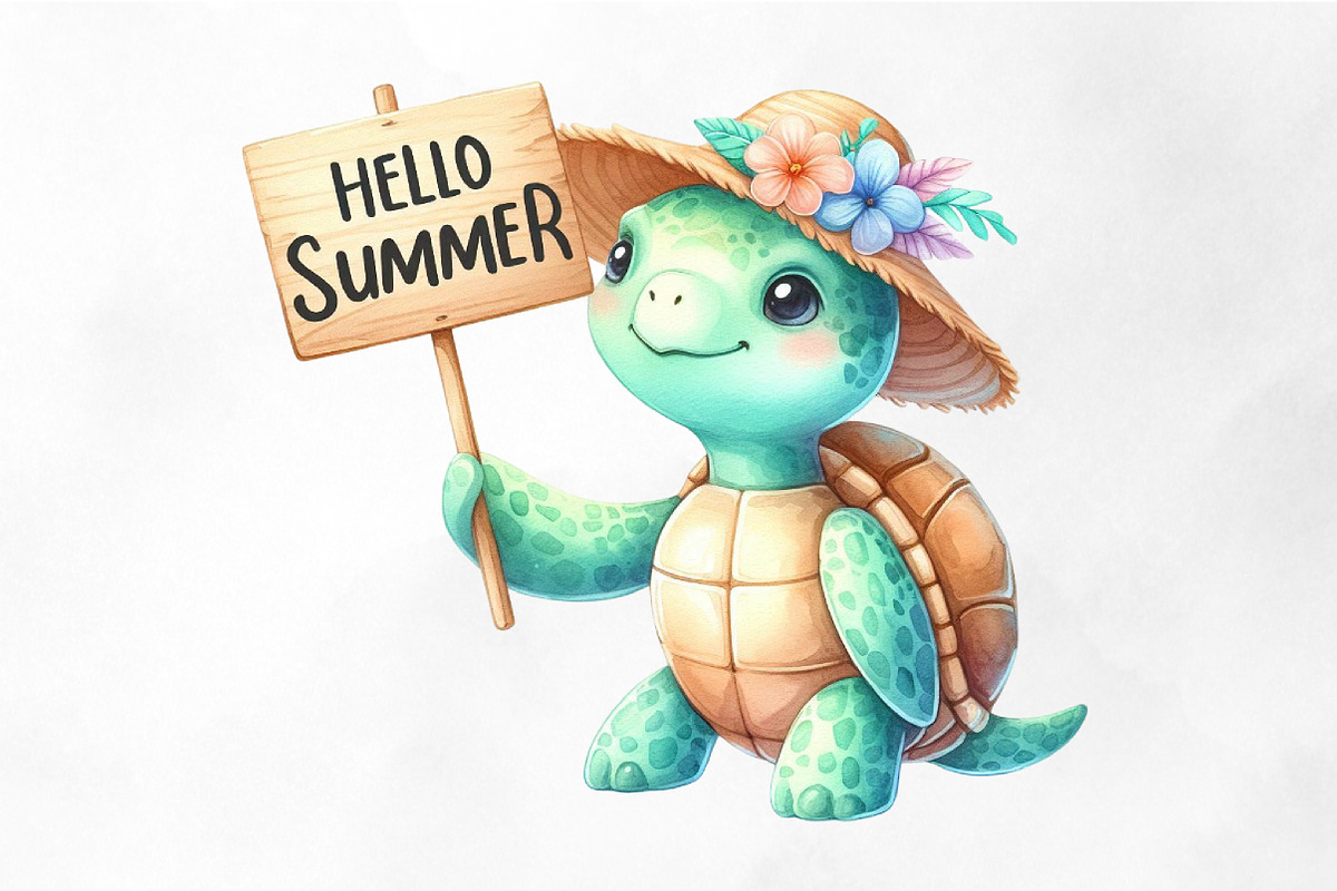Summer Turtle Sticker Clipart, an Illustration by Designking (Photo 4 of 4)