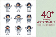 40 Charming astronaut illustrations, an Object Graphic by Sofia's Fashion (Thumbnail 3 of 3)