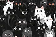 Adorable Cats Cartoon Pattern, a Pattern Graphic by Printable Treasure (Thumbnail 6 of 7)