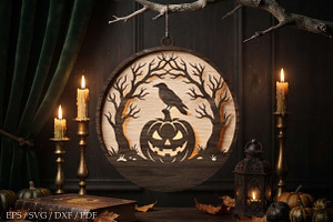 Raven Halloween Laser Cut SVG,, an Object Graphic by Libby Wishes