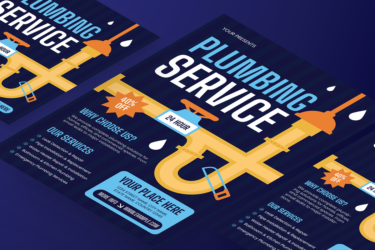 Plumbing Service Flyer Set, a Flyer Template by Annora Studio (Photo 6 of 6)