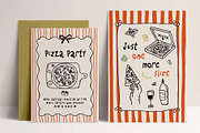 Whimsical Pizza & Wine Party set, a Food Illustration by Madiwaso (Thumbnail 5 of 11)