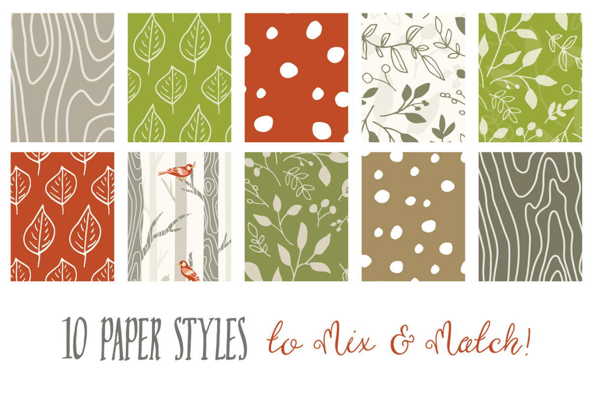 Woodland - Seamless Pattern Papers preview 2