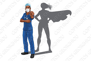 Super Hero Black Woman Doctor or, an Illustration by Christos Georghiou