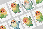 15 Bundle Watercolor Love Bird Cute, an Animal Illustration by Morspective (Thumbnail 3 of 8)